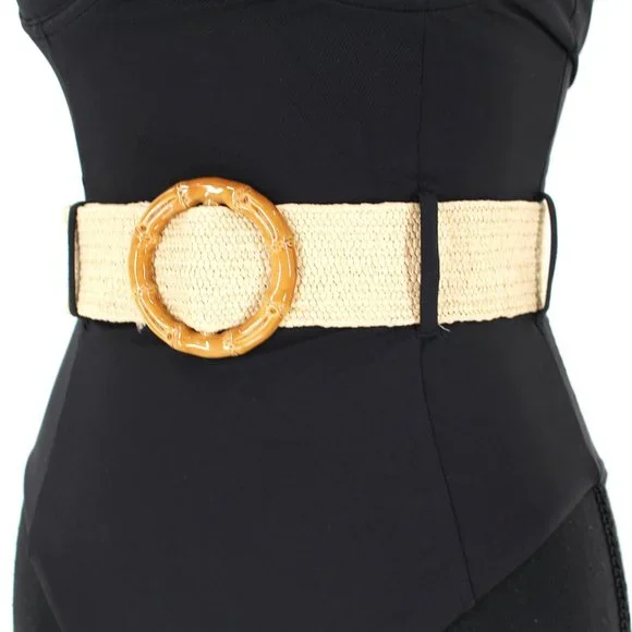 WeWoreWhat Danielle Black One Piece Swimsuit Elastic Belt  display picture 1